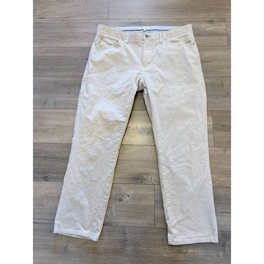Peter Millar Superior Soft Corduroy Mens 36X28 Classic Fit Beige 5 Pocket Pants